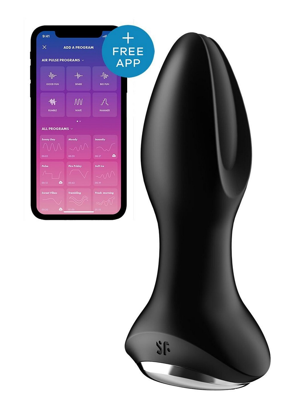 Анальная пробка Rotator Plug 2+ Black Satisfyer (258676776)