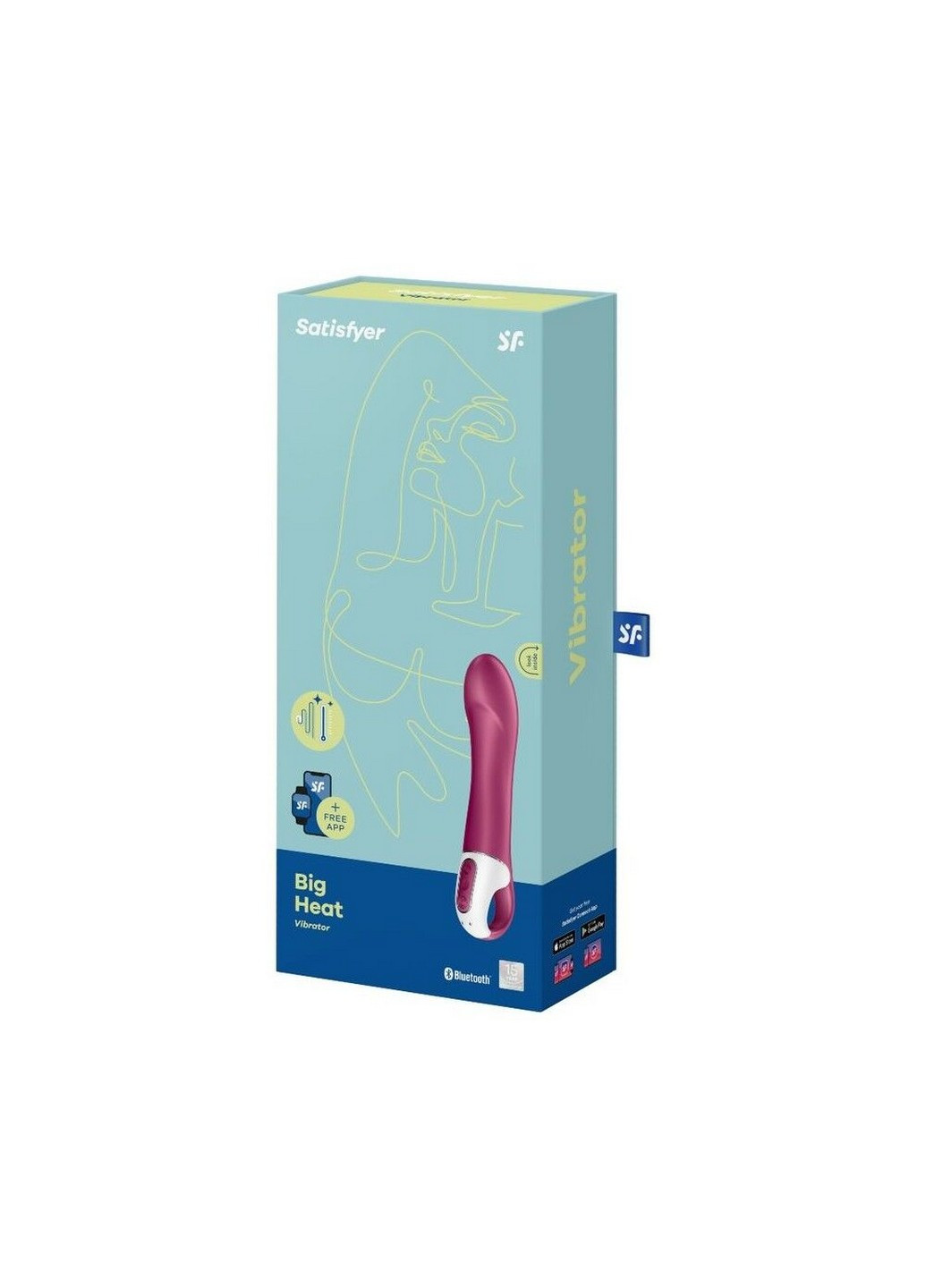 Смарт вибратор точки G Big Heat с функцией подогрева Satisfyer (258676777)