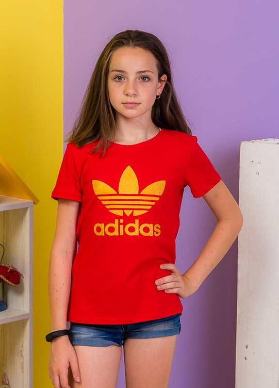 Червона літня футболка "adidas" червоний () No Brand