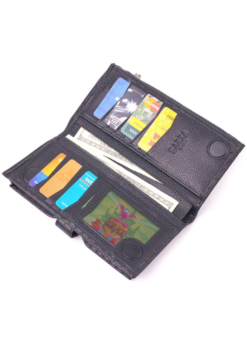 Кожаный бумажник мужской 9,7х19х1,5 см Karya (258676735)