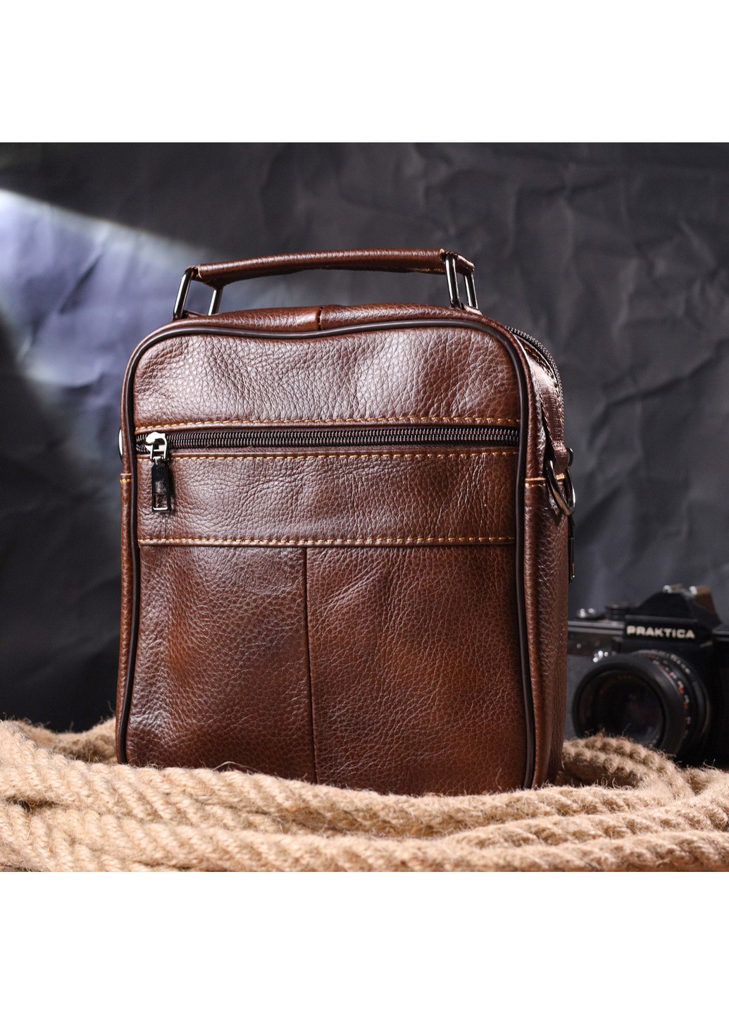 Кожаная сумка мужская 20х23х6 см Vintage (258676174)
