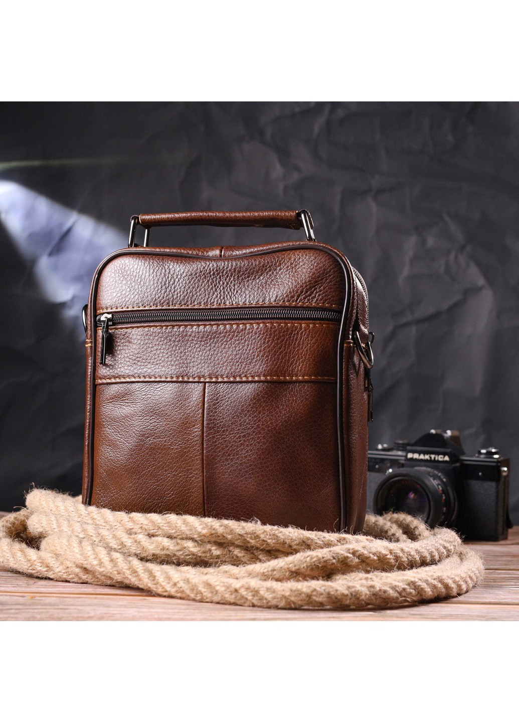 Шкіряна сумка чоловіча 20х23х7 см Vintage (258676190)