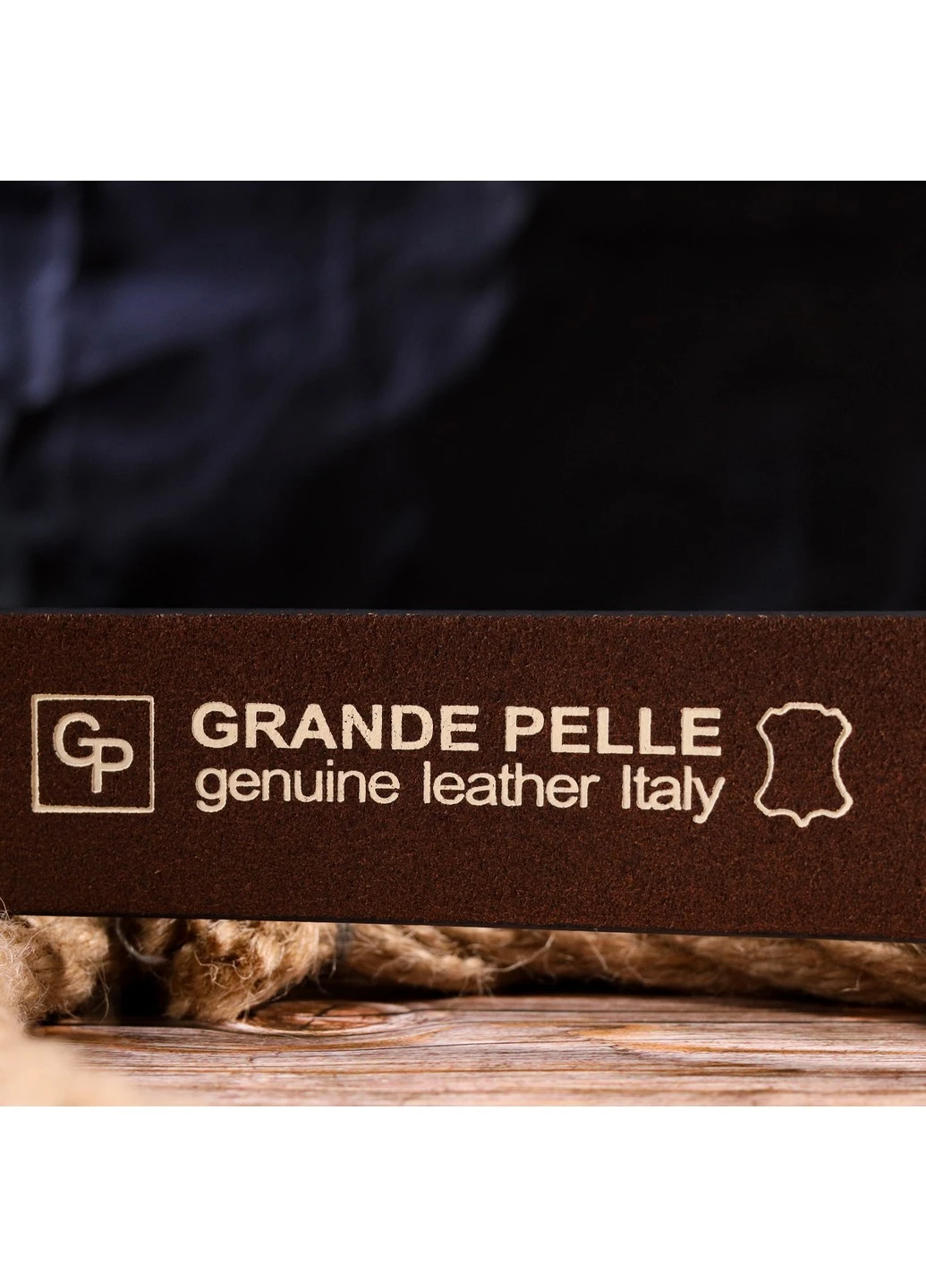 Шкіряний ремінь чоловічий 3,8х120 см Grande Pelle (258676560)