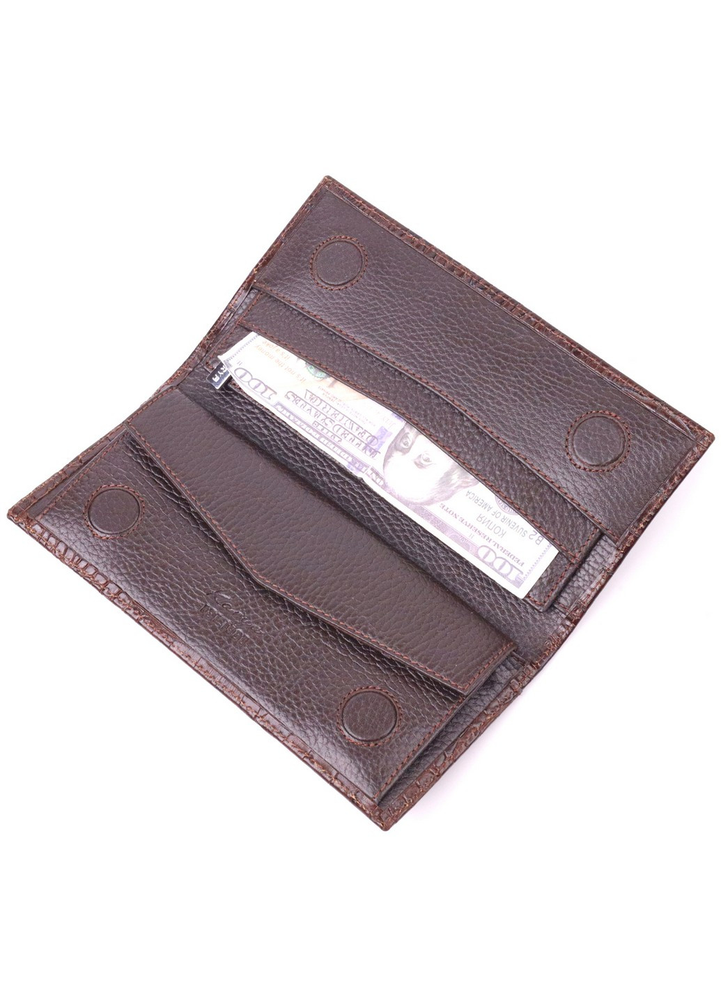 Кожаный бумажник мужской 9х19х1,5 см Karya (258676736)