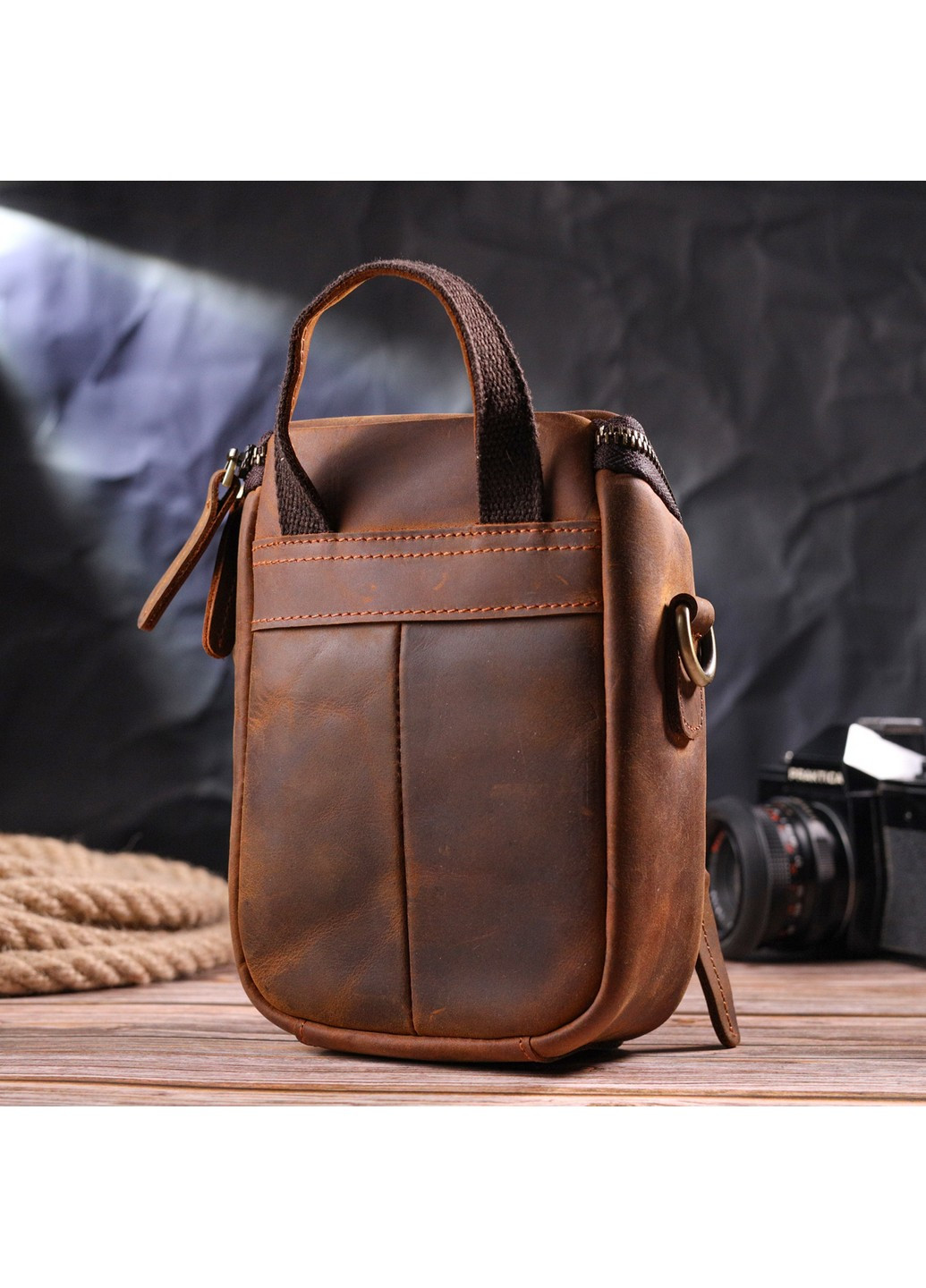 Кожаная сумка мужская 13,5х19х8 см Vintage (258676176)