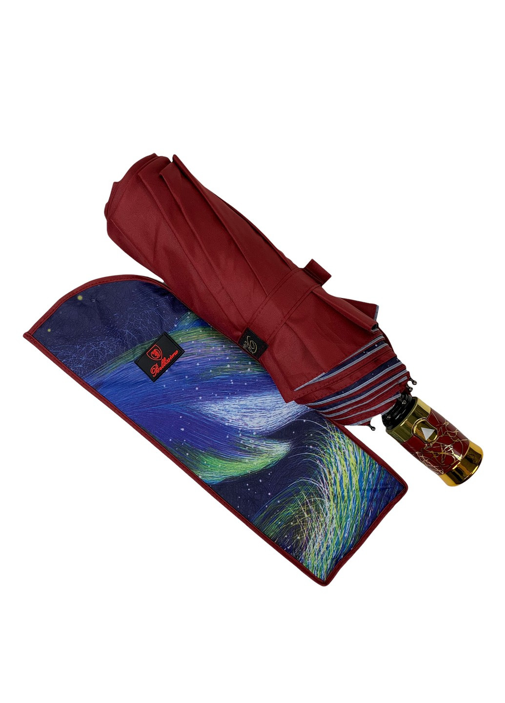 Бордова парасолька напівавтомат жіноча 99 см Bellissima (258676135)