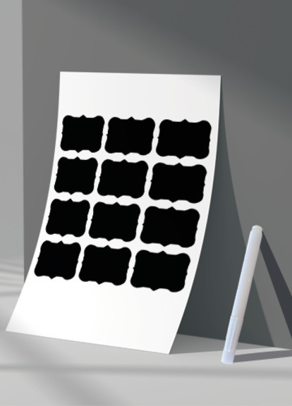 Наліпки на банку для спецій з маркером 12 шт. Komfolino (258699782)