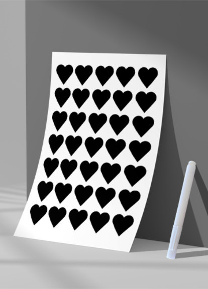 Наліпки на банку для спецій у формі серця з маркером 35 шт. Komfolino (258699779)