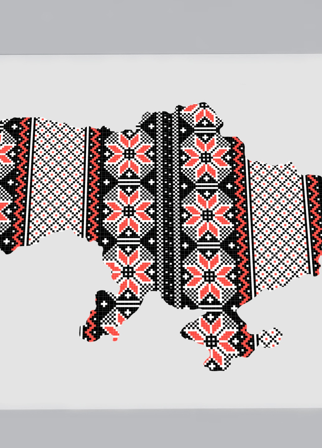 Інтер'єрна наліпка Карта України Вишиванка воля 90x60,5 см Komfolino (258699776)