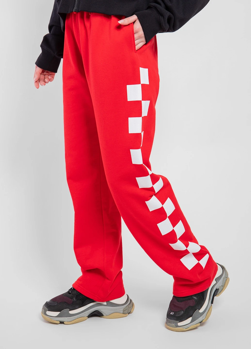 Красные спортивные брюки с принтом MSGM (258685221)