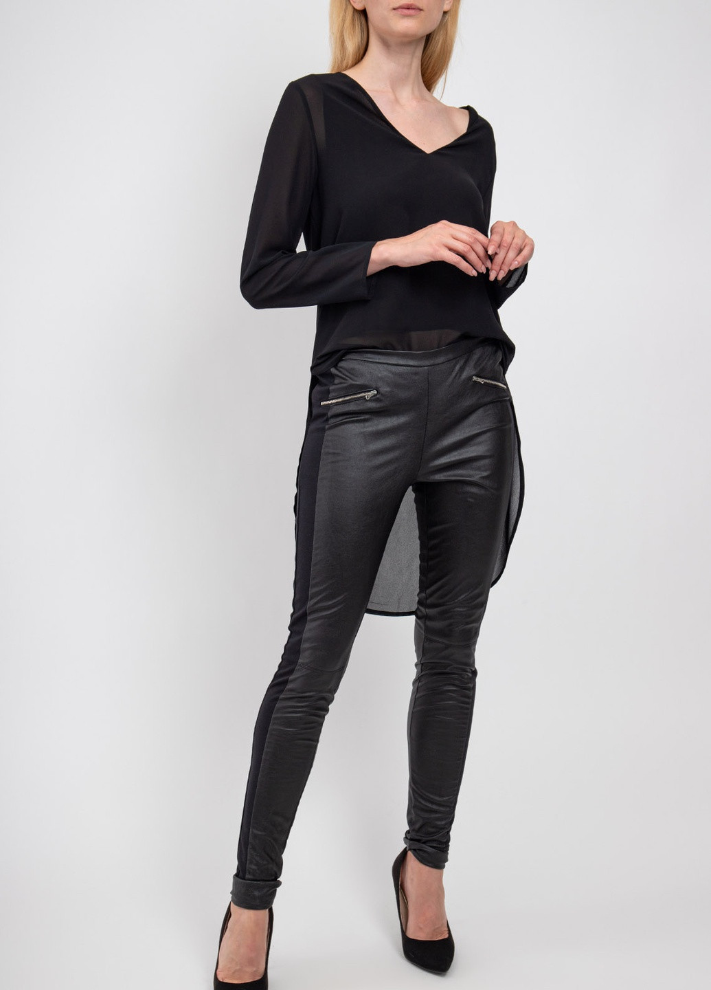 Черные брюки из экокожи Daniela Fargion (258685213)