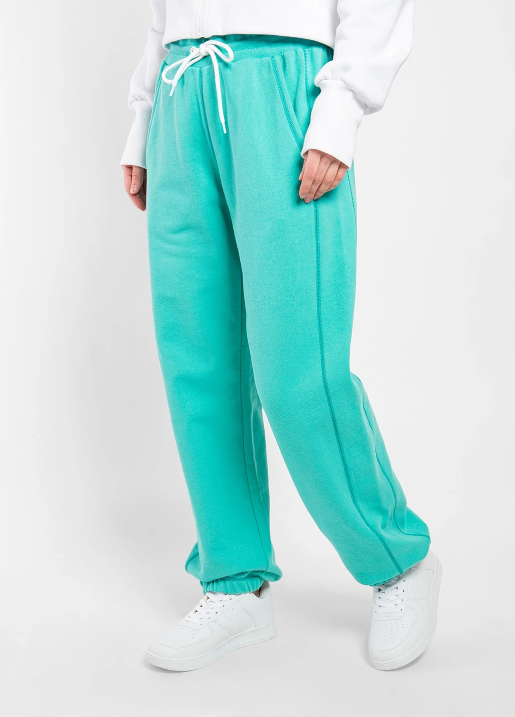 Бирюзовые хлопковые спортивные брюки MSGM (258685218)