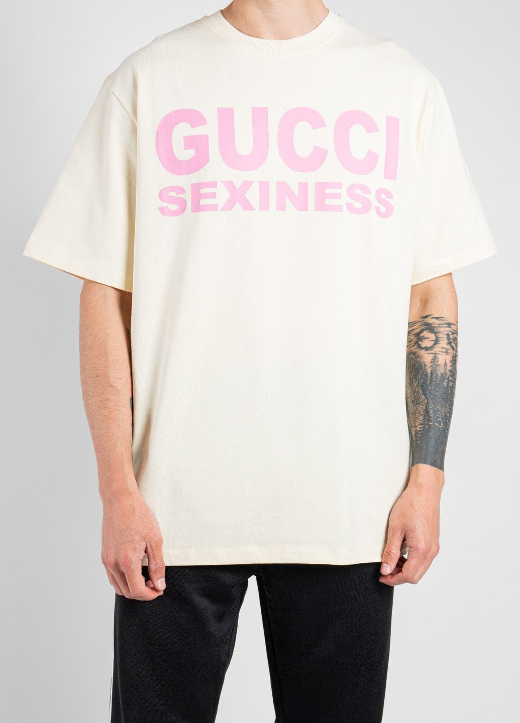 Белая белая футболка с логотипом Gucci