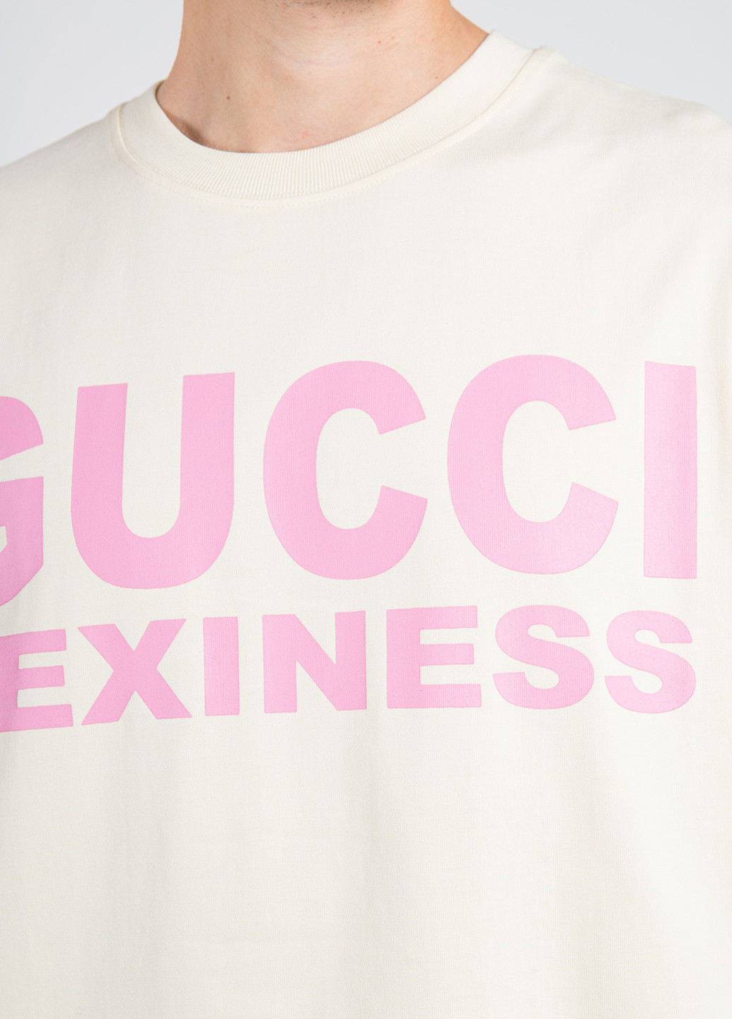 Белая белая футболка с логотипом Gucci