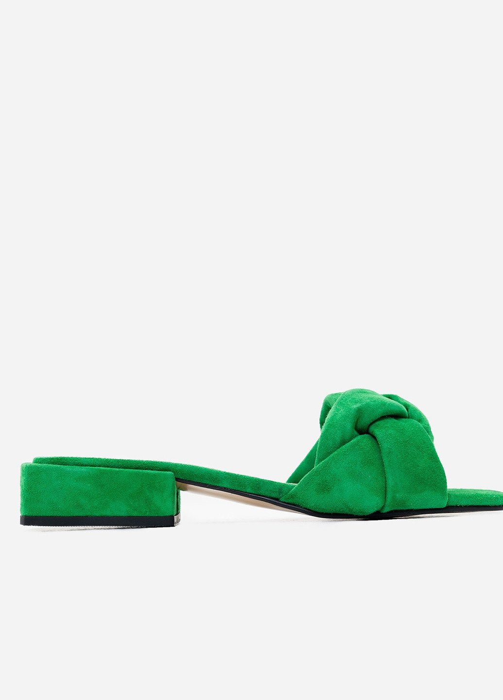 Зеленые шлепанцы кожаные ISSA PLUS плетение