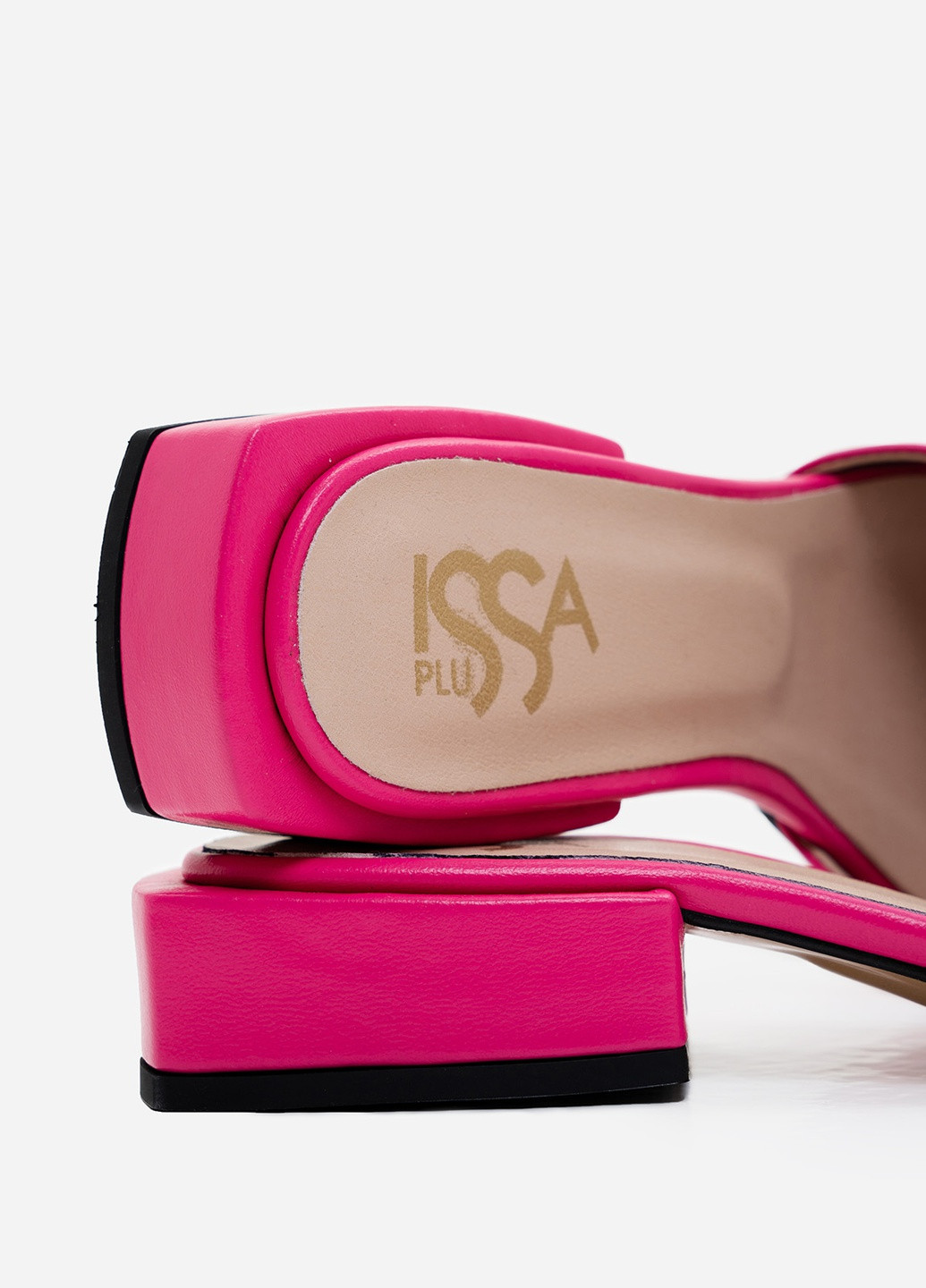 Розовые шлепанцы кожаные ISSA PLUS с бантом