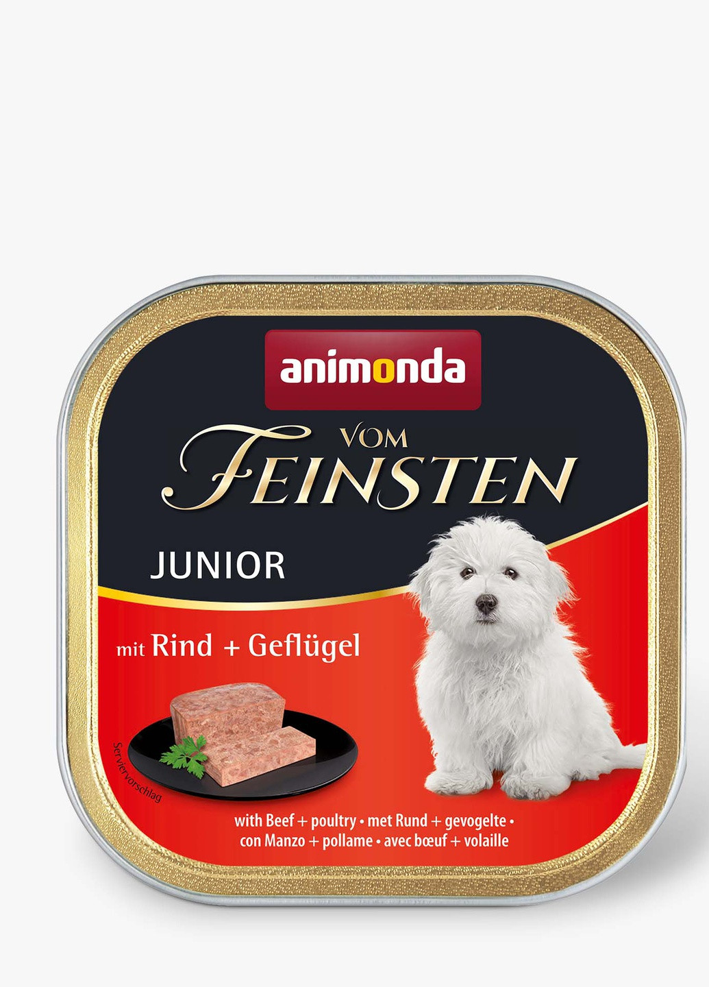 Влажный корм Vom Feinsten Junior with Beef + Poultry с говядиной и птицей для щенков, 150 г Animonda (258686261)
