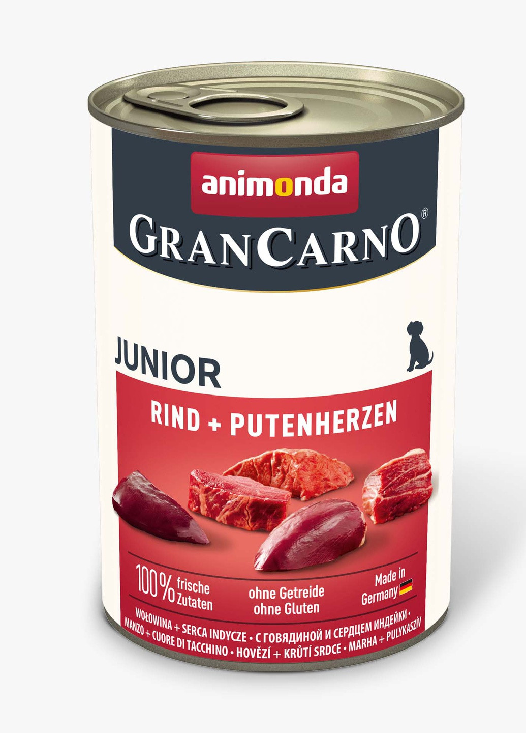 Влажный корм GranCarno Junior Beef + Turkey hearts с говядиной и индейкой для щенков, 400 г Animonda (258686279)