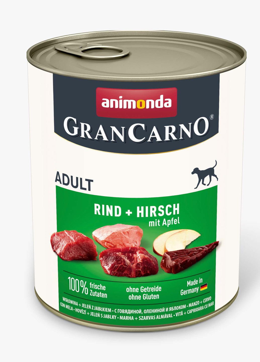 Вологий корм GranCarno Adult Beef + Deer with Apple з яловичиною, олениною та яблуком для собак, 800 г Animonda (258686296)