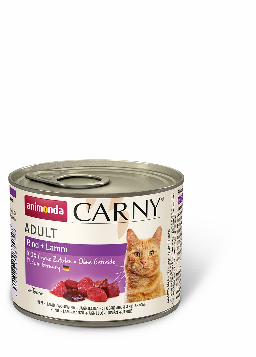 Вологий корм Carny Adult Beef + Lamb з яловичиною та ягням для котів, 200 г Animonda (258686303)