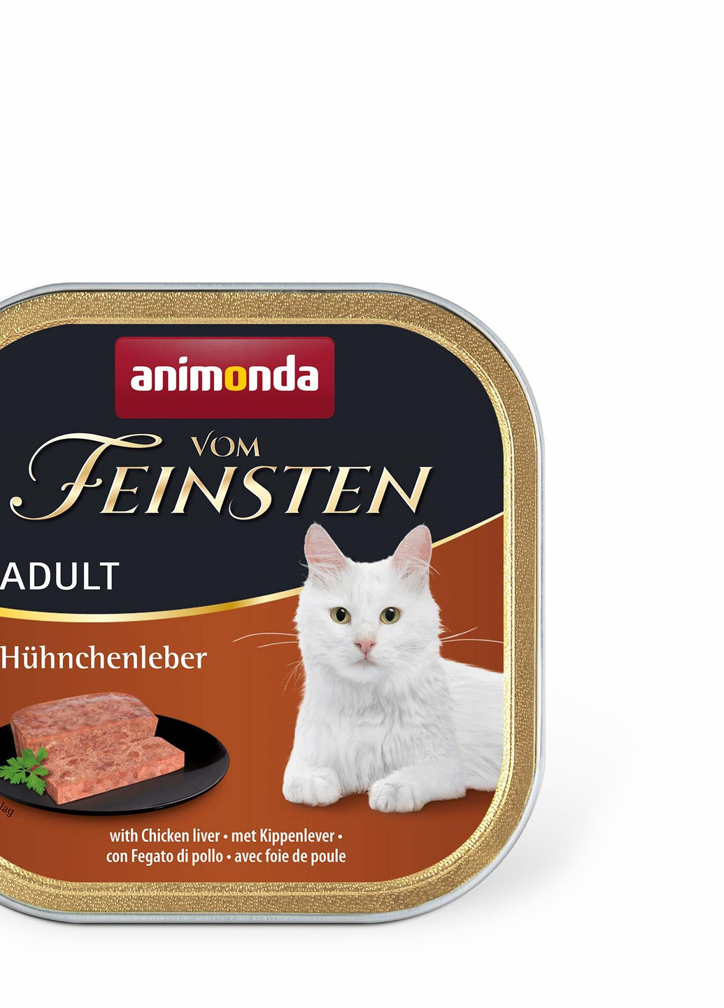Вологий корм Vom Feinsten Adult with Chicken liver з курячою печінко для котів, 100 г Animonda (258686247)