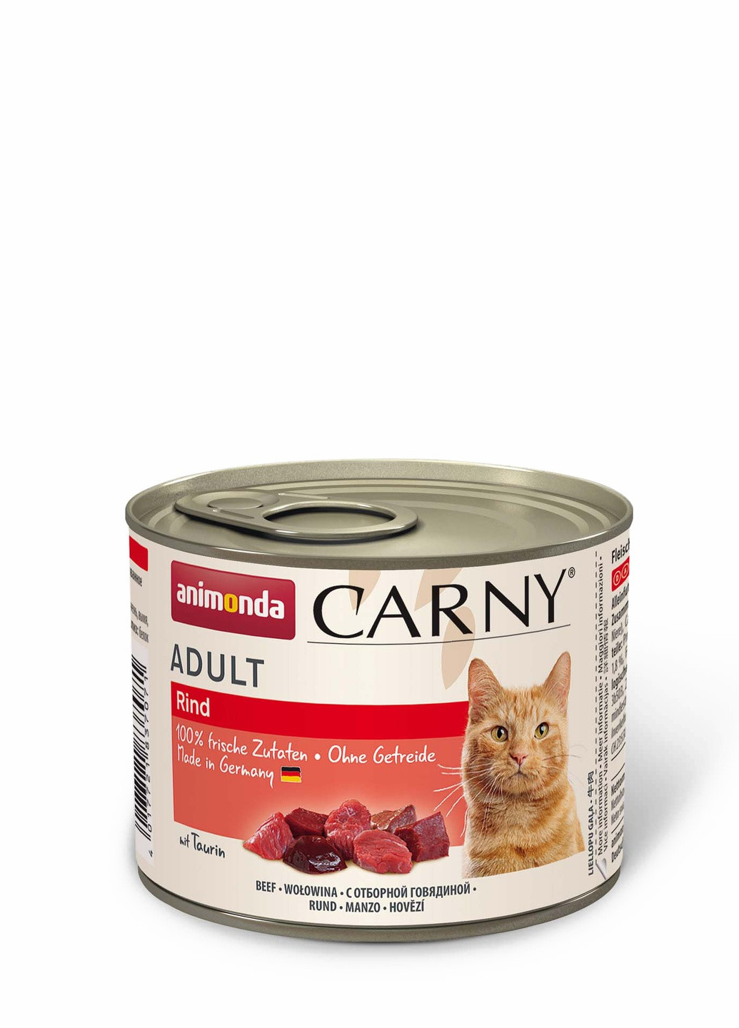 Вологий корм Carny Adult Beef з яловичиною для котів, 200 г Animonda (258686259)