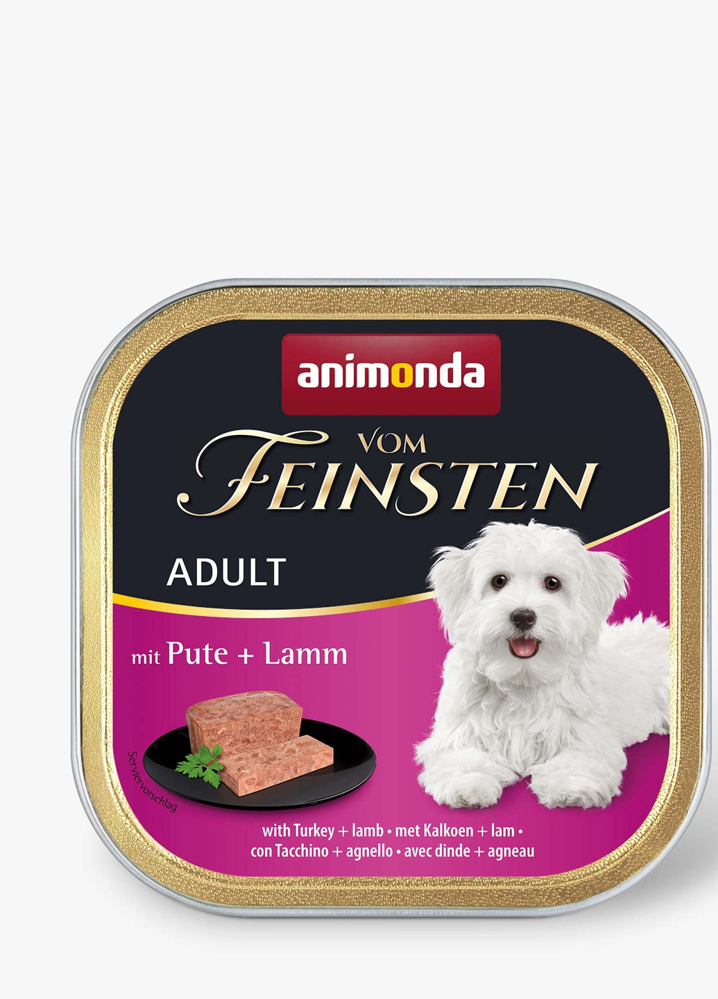 Влажный корм Vom Feinsten Adult with Turkey + Lamb с индейкой и ягненком для собак, 150 г Animonda (258686255)