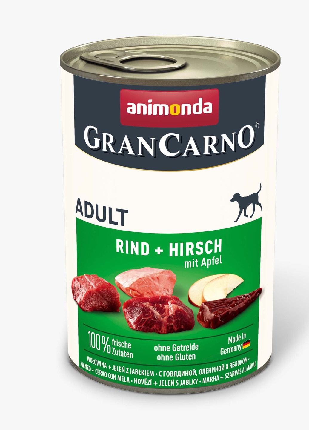 Вологий корм GranCarno Adult Beef + Deer with Apple з яловичиною, олениною та яблуком для собак, 400 г Animonda (258686297)