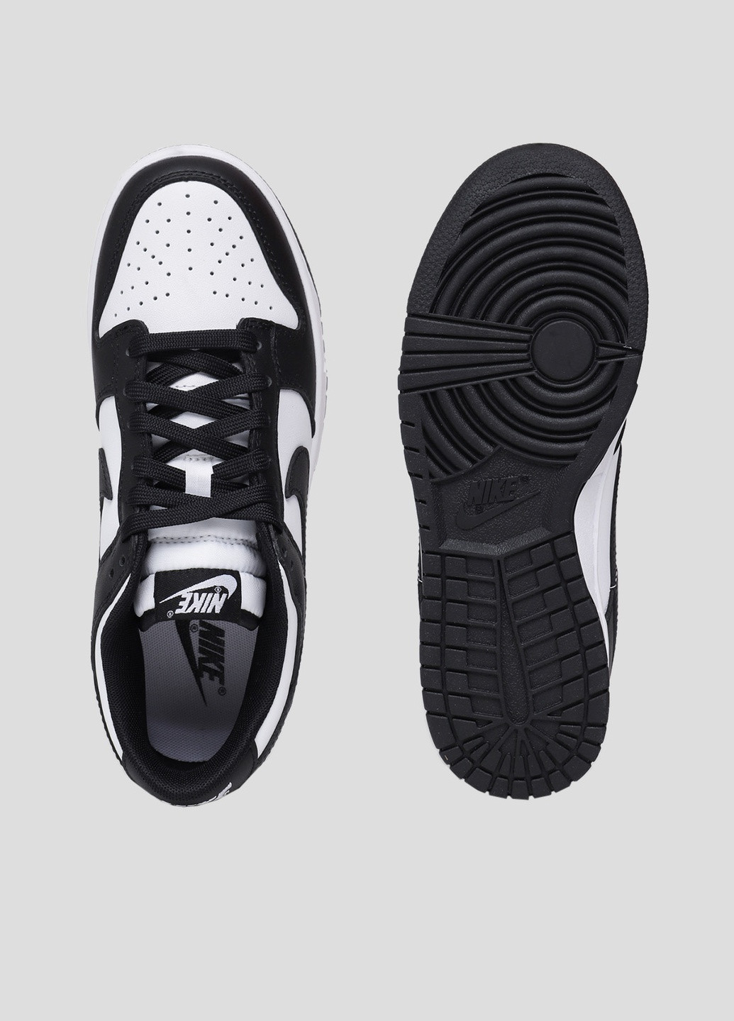 Черно-белые черно-белые кожаные кеды dunk low retro Nike
