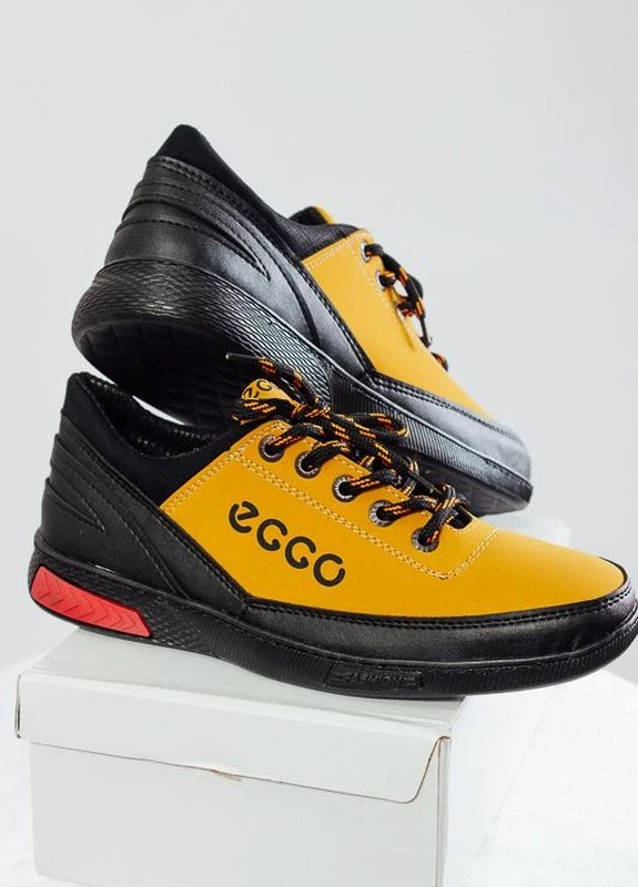 Жовті кросівки чоловічі "ecco" чорний (490-o-10) всесезон No Brand