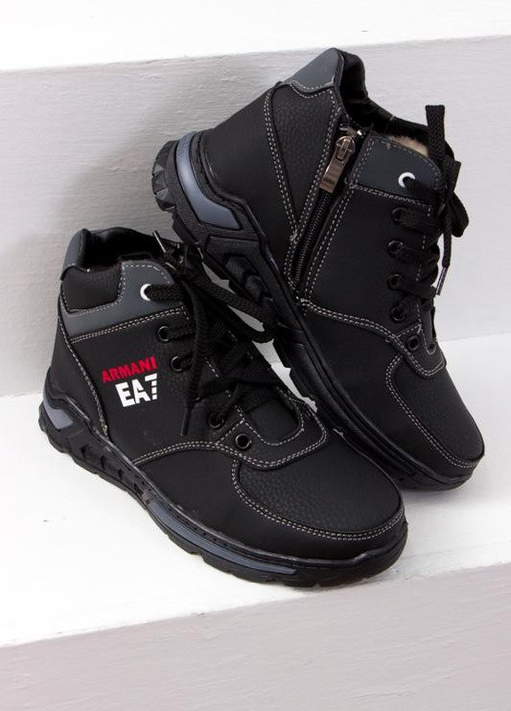 Черные ботинки для мальчика чорный (1493-o-7) No Brand