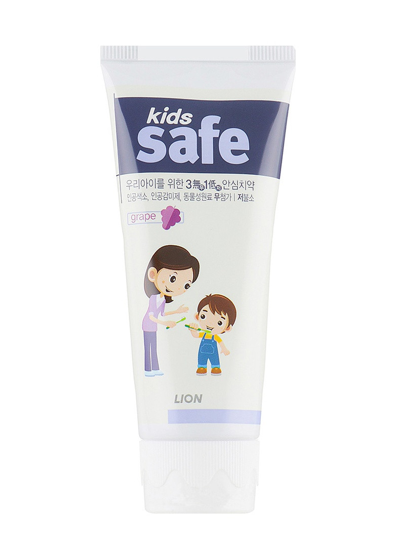 Детская зубная паста Lion Kids Safe Виноград, 90 гр LION KOREA 8806325611493 (258688650)