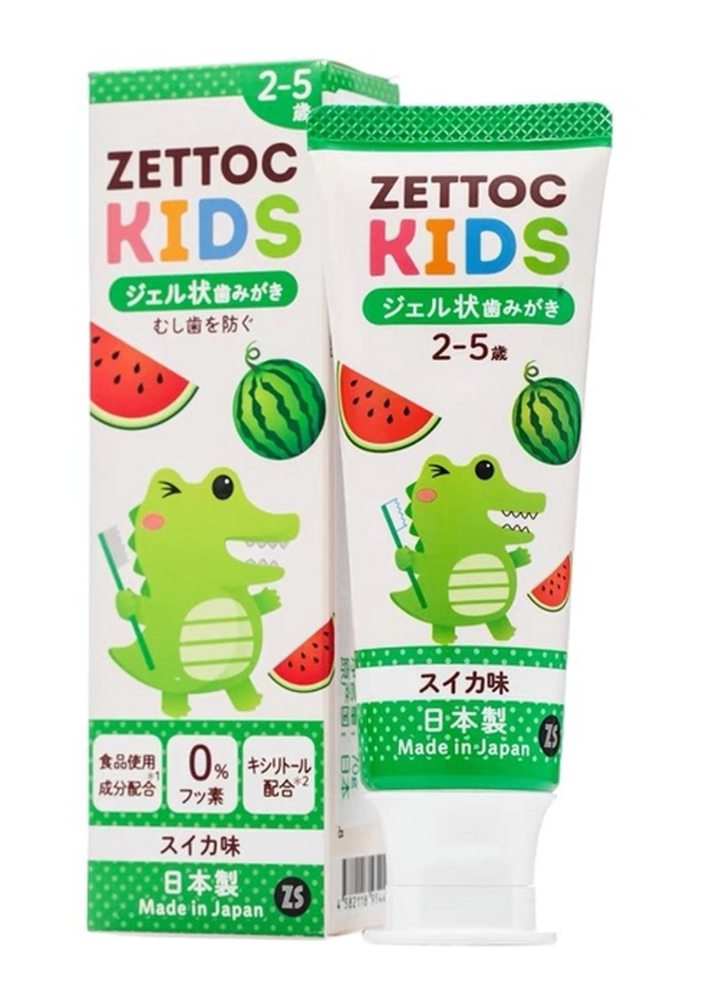 Зубна паста дитяча Nippon Toothpaste Kids Watermelon Кавун 70 г Zettoc 4582118954438 (258688663)