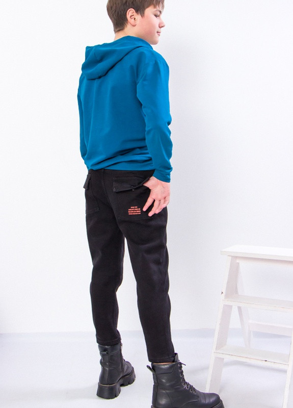 Черные демисезонные джинси мом для хлопчика (підліткові) на флісі чорний (1658-3-v1) No Brand