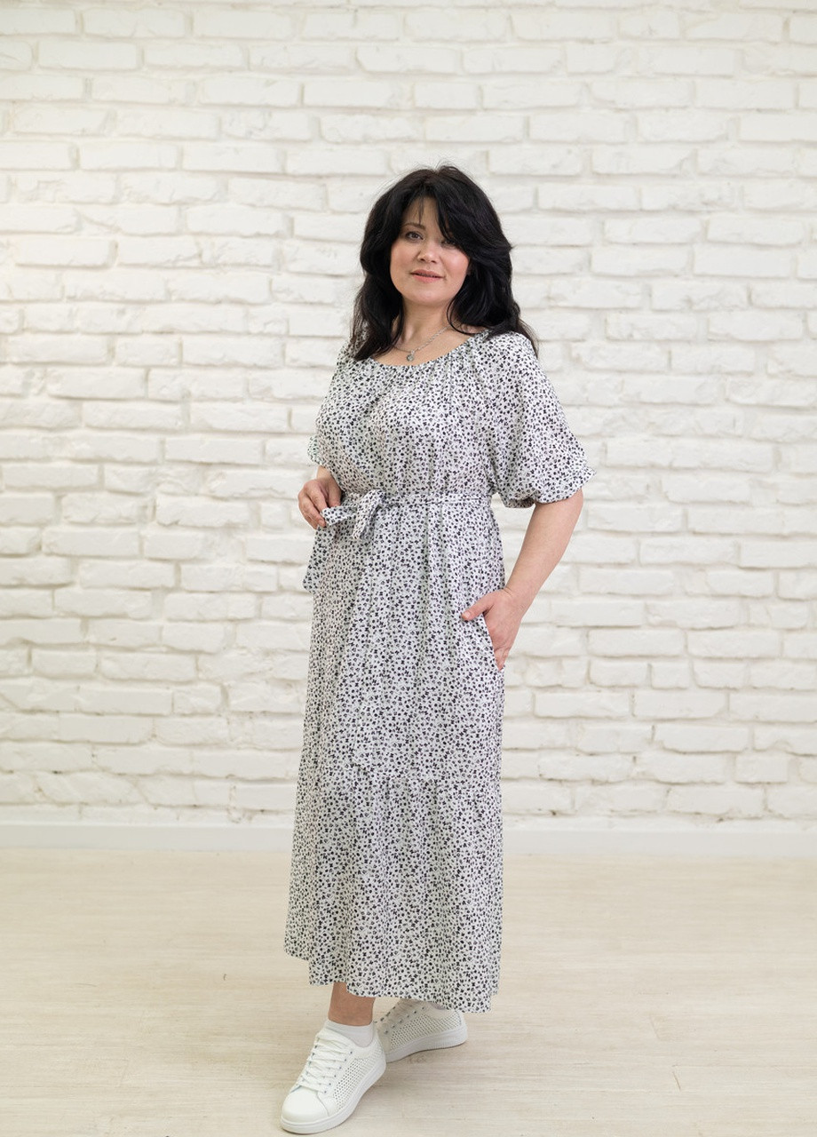 Білий кежуал сукня принтована V.O.G. з квітковим принтом