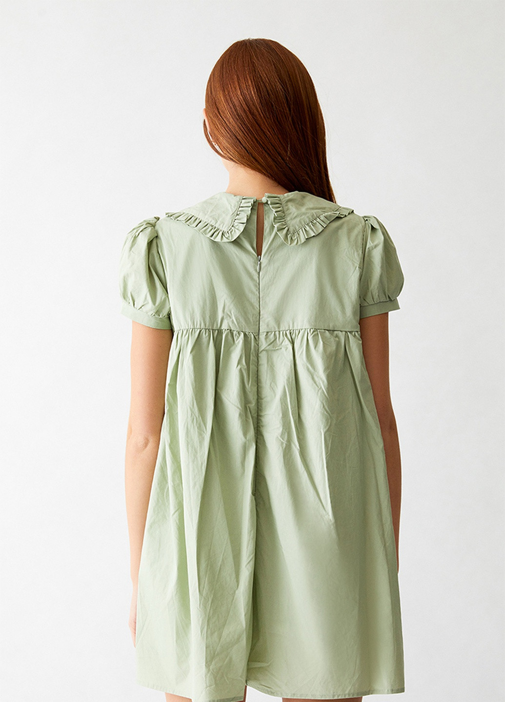 Зеленое кэжуал комбинезон-платье из хлопка с воротником Daisy Street однотонное