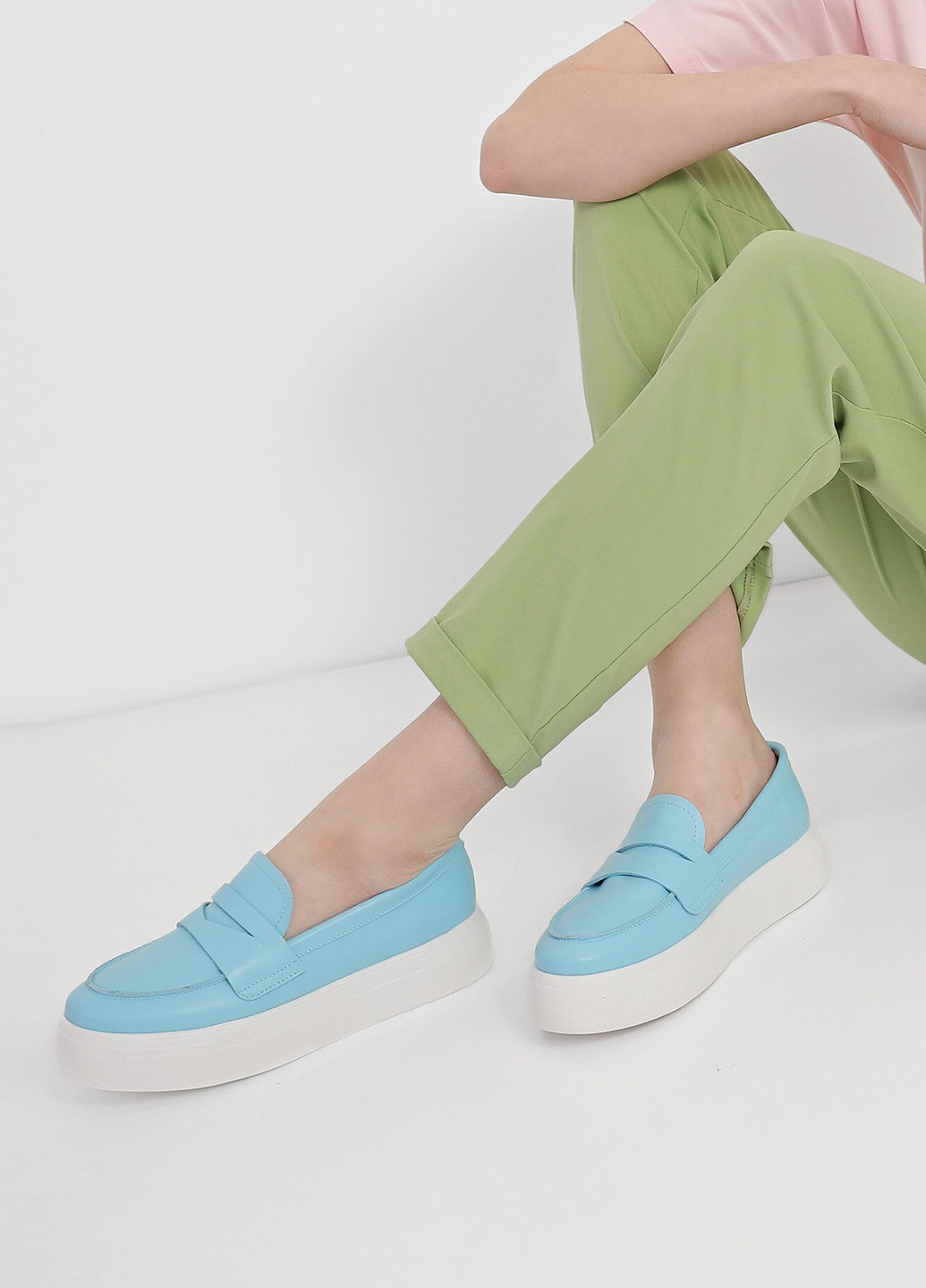 Garne Женские лоферы синий з натуральная кожа, украина — лето (258721182)