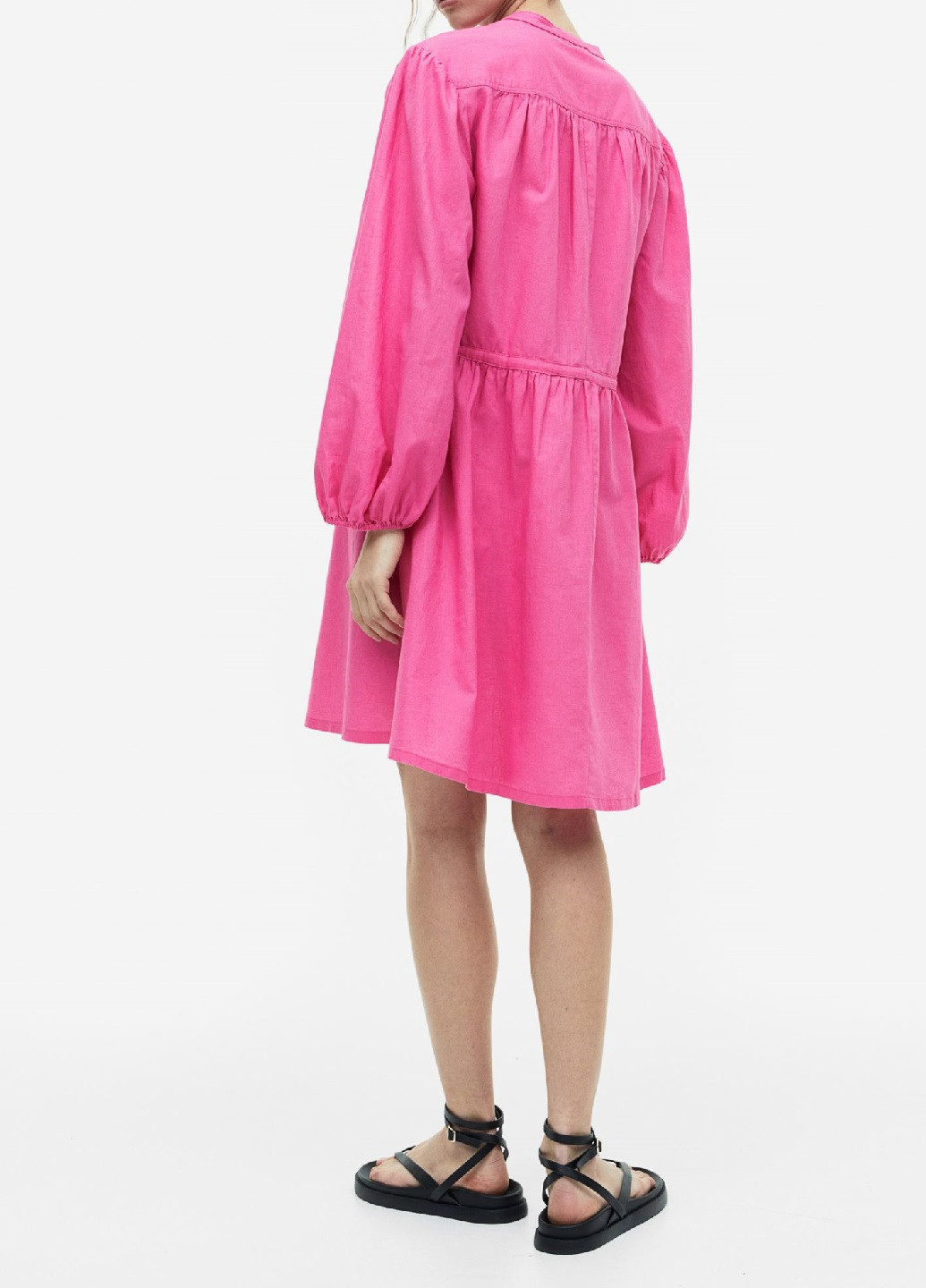 Розовое кэжуал платье H&M однотонное