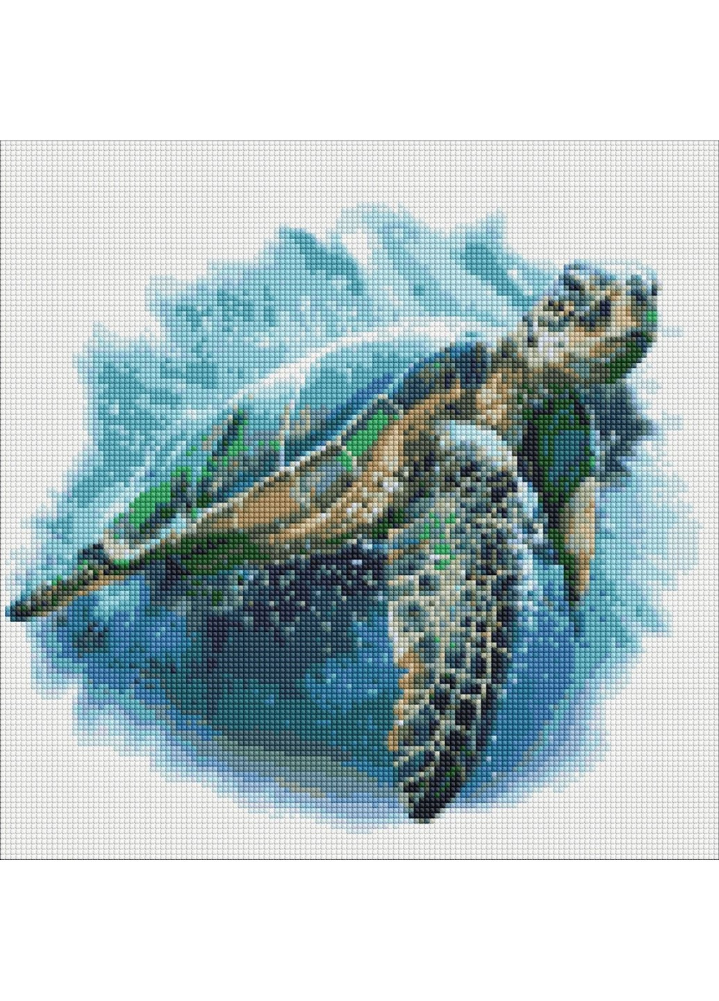 Алмазная мозаика "Голубая черепаха" AMO7430 40х40 см Идейка (258701498)