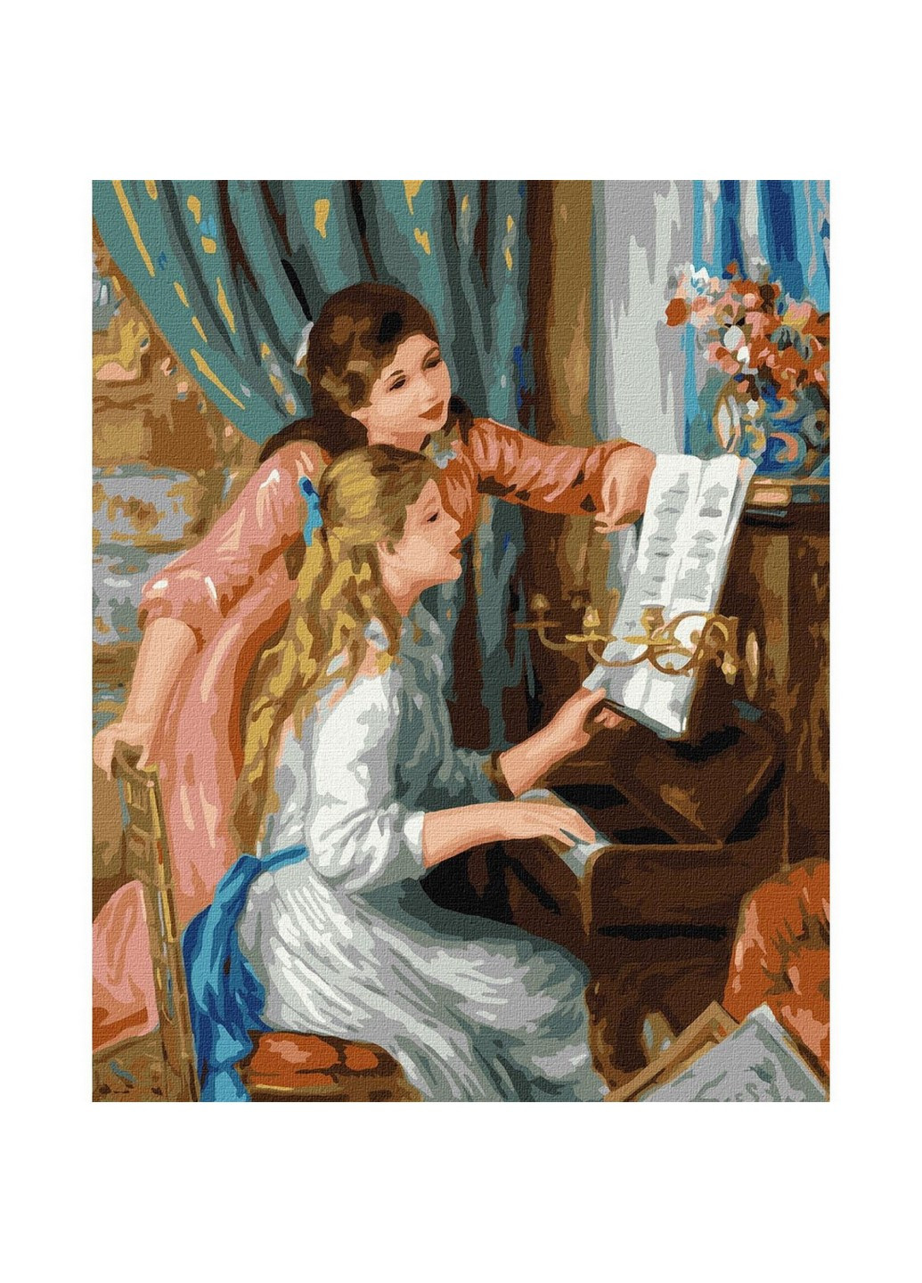Картина за номерами "Дві дівчини за фортепіано" ©Pierre-Auguste Renoir Ідейка KHO2664 40х50 см Идейка (258701499)