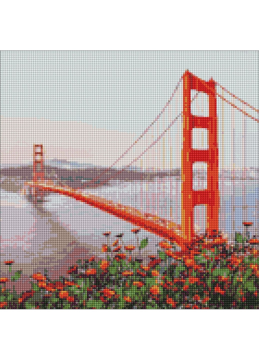 Алмазна мозаїка "Ранковий Сан-Франциско" Ідейка AMO7177 40х40 см Идейка (258701320)
