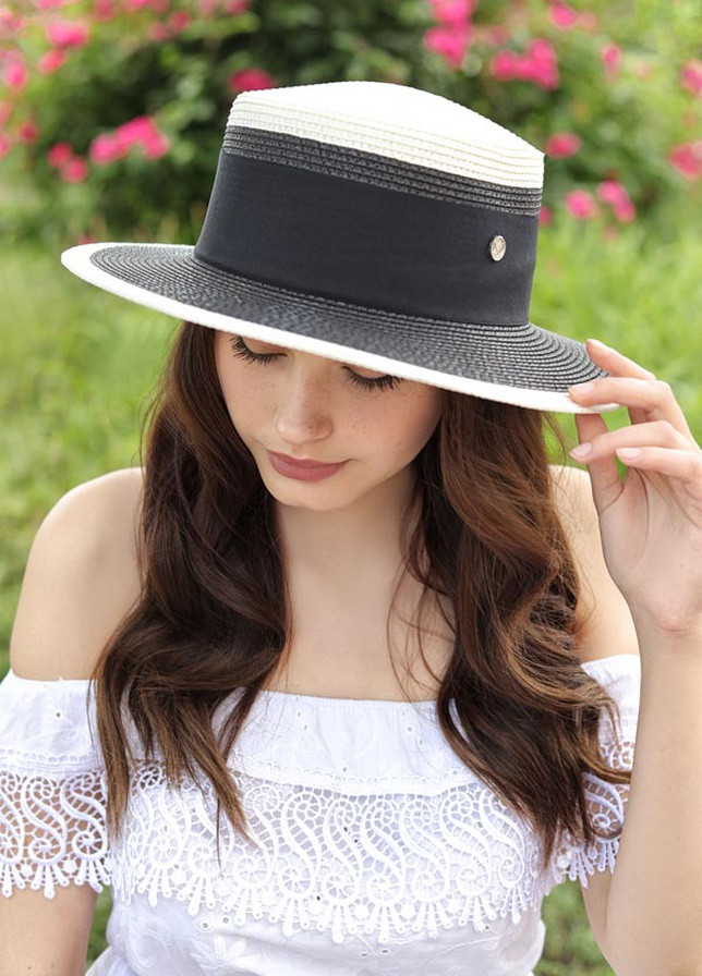 Двухцветная шляпа-канотье с широкой тульей Braxton (258706542)