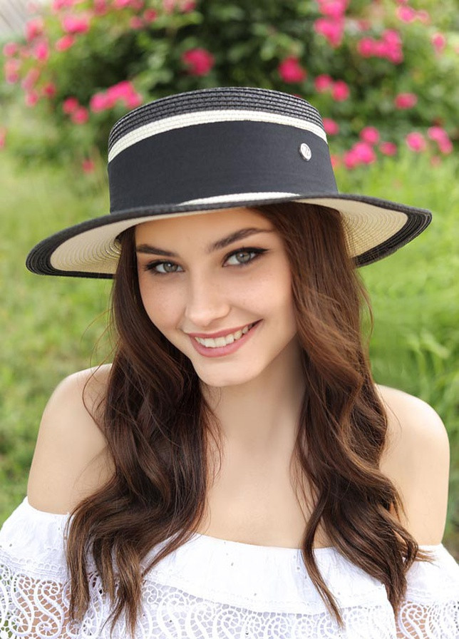 Двухцветная шляпа-канотье с широкой тульей Braxton (258706540)