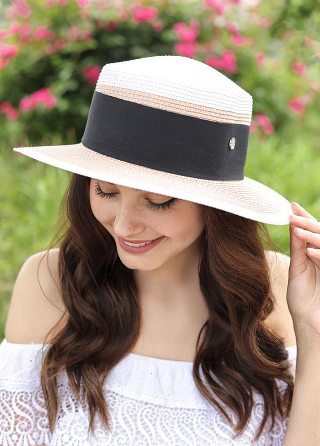 Двухцветная шляпа-канотье с широкой тульей Braxton (258706539)