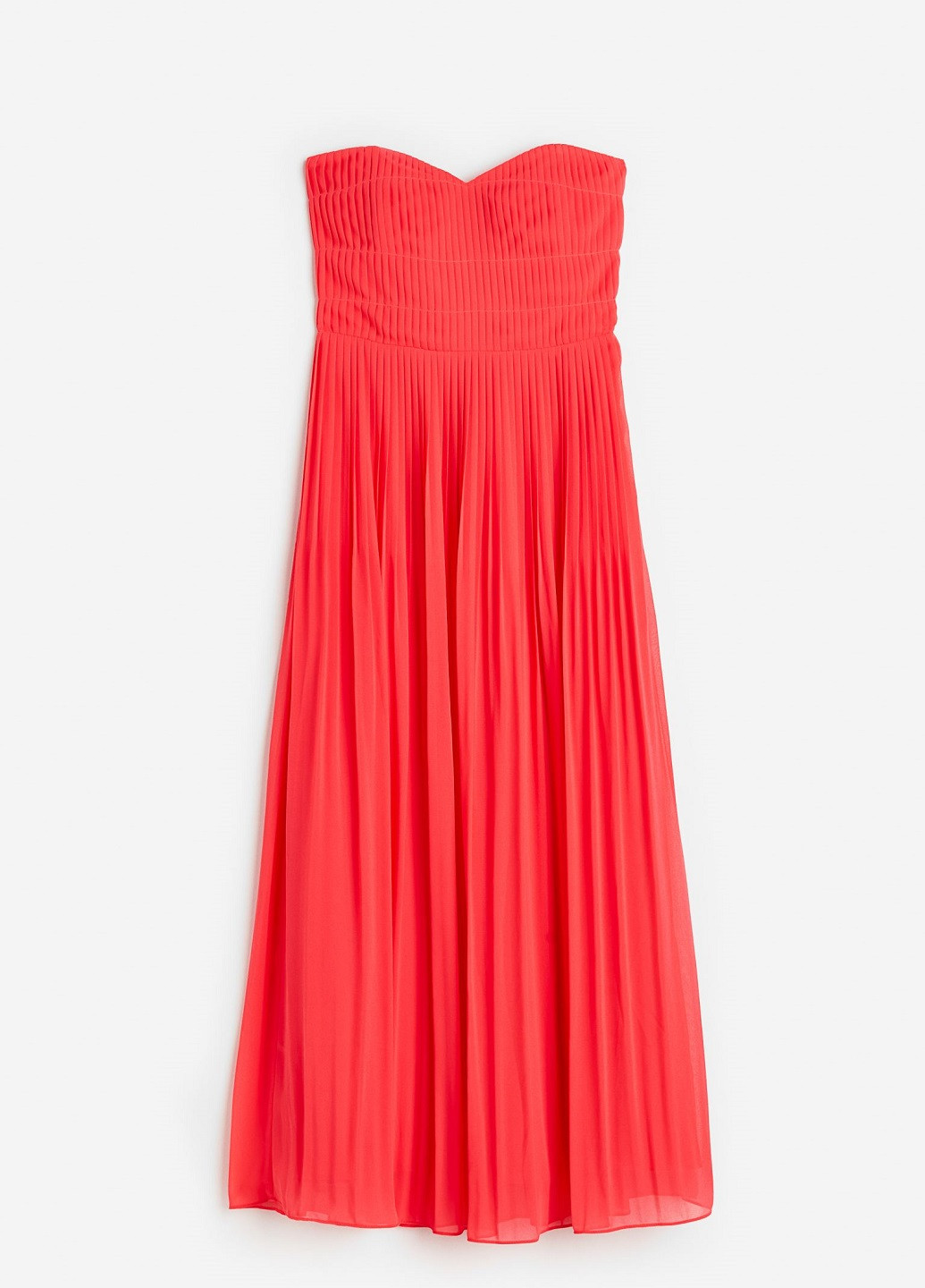Коралловое коктейльное платье H&M однотонное