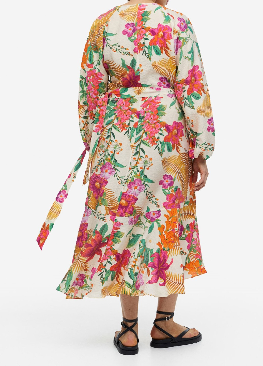 Світло-бежева кежуал сукня H&M з квітковим принтом