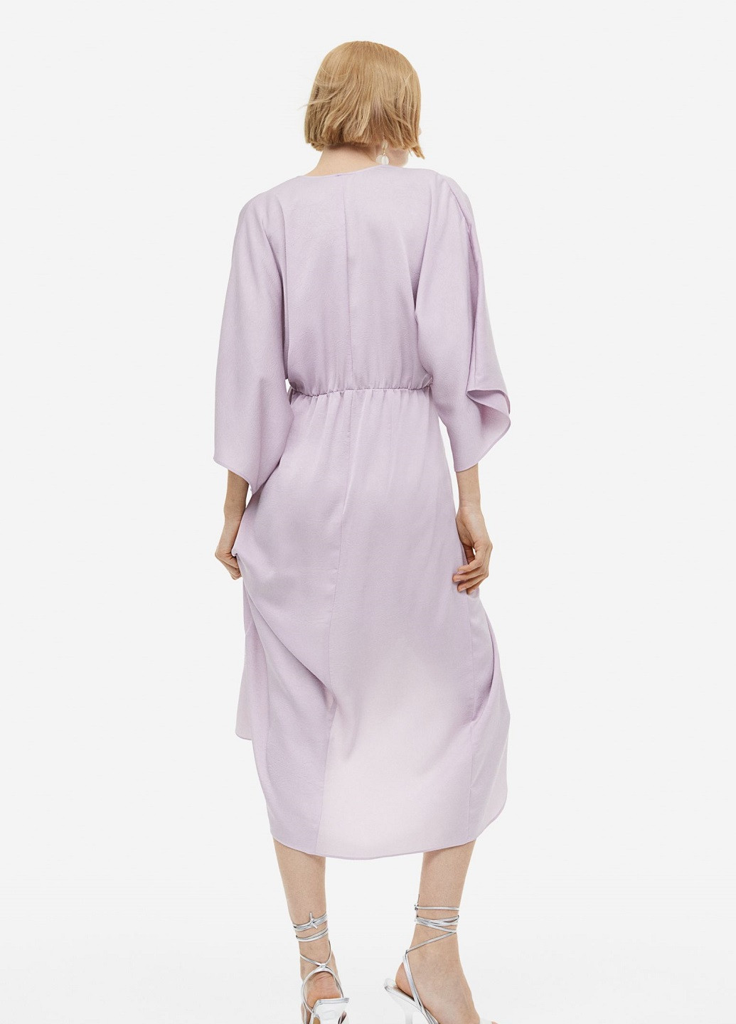 Сиреневое коктейльное платье H&M однотонное