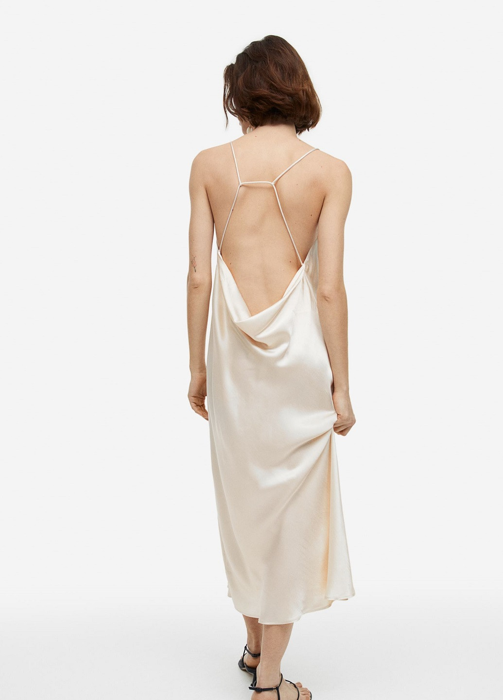 Молочна коктейльна сукня H&M однотонна