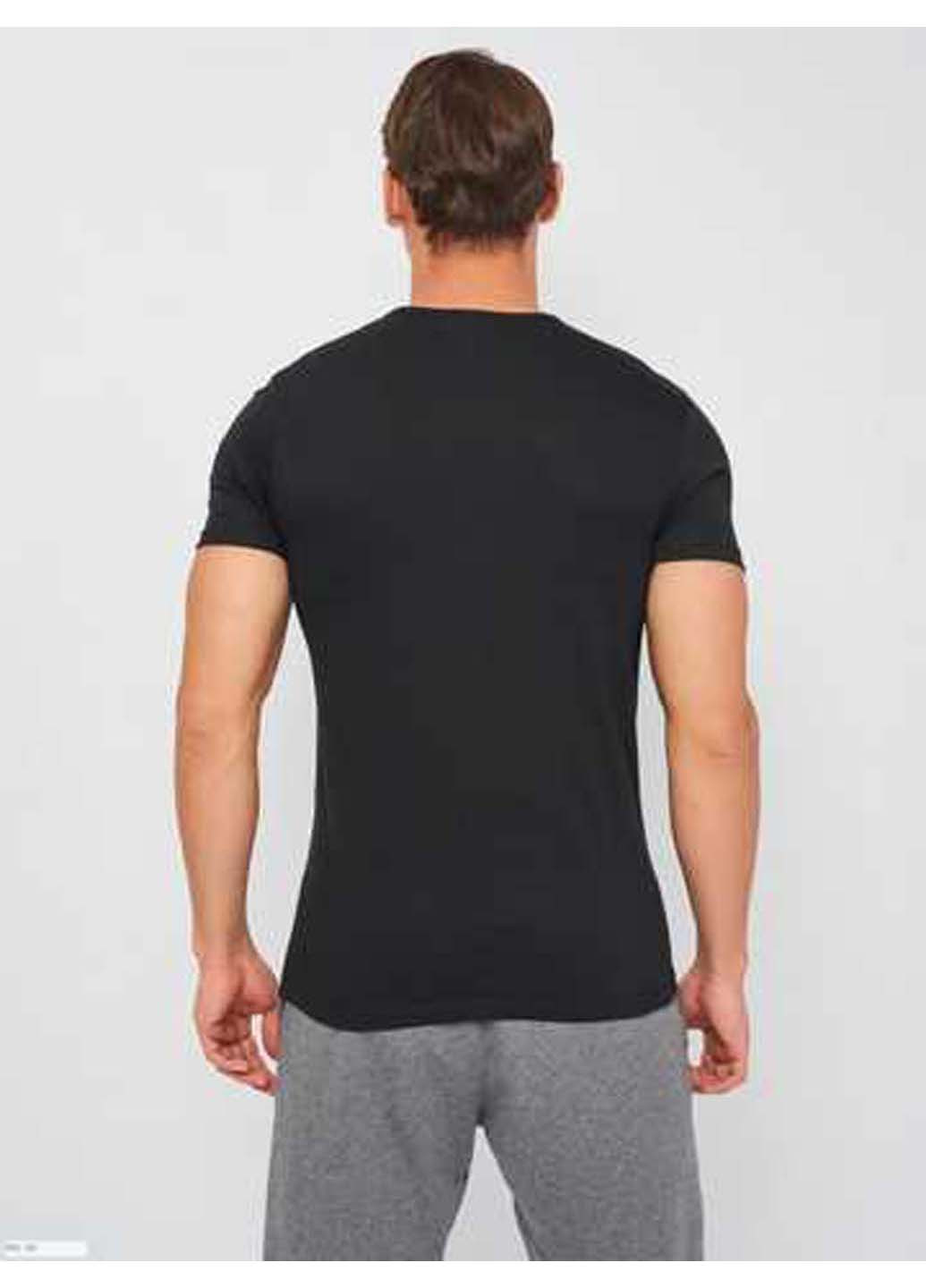 Черная футболка t-shirt mezza manica girocollo Kappa