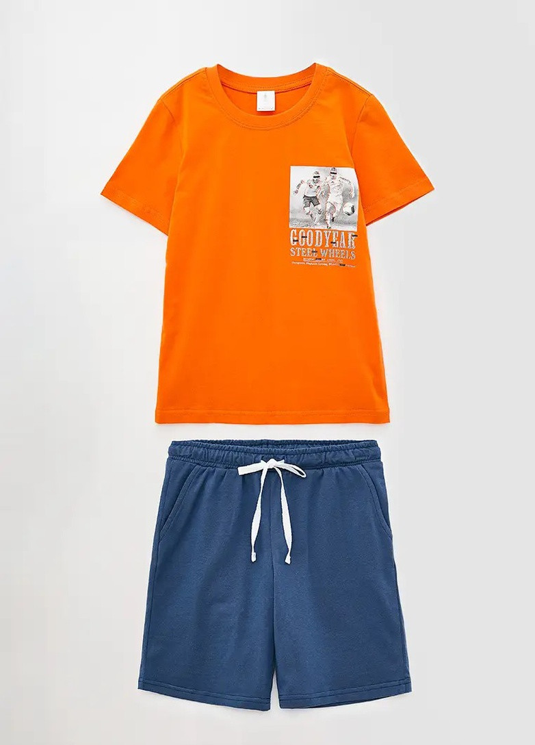 Оранжевый летний комплект для мальчиков Роза